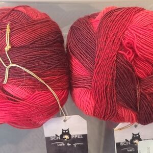Zauberball Yarn Wool Crochet Crocheting Knit Knitting Red